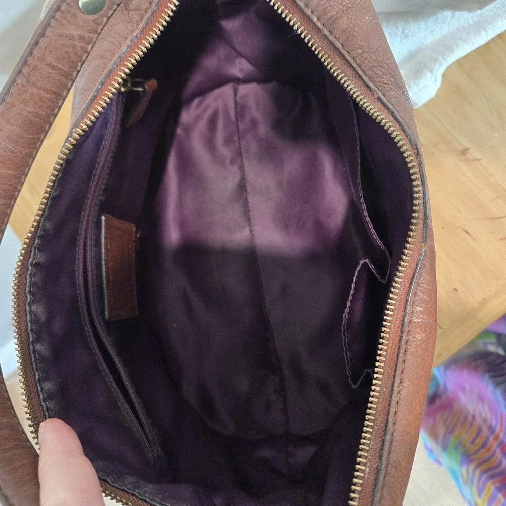 Coach Madison Phoebe Leather Hobo Shoulder Bag Brown Brass Hardware Style 19890